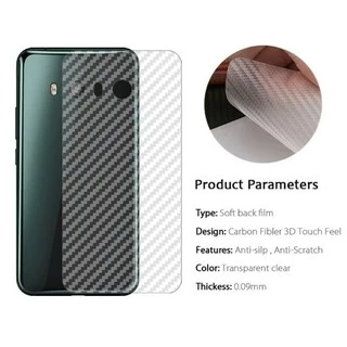 [HTC U11/ U11 Plus] Dán lưng 3D vân Cacbon - Carbon