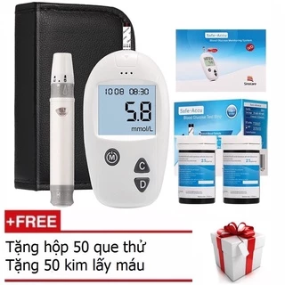 Máy đo đường huyết Safe-Accu + 50 que + 50 kim (Bảo hành trọn đời)