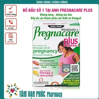 Viên Uống Cho Mẹ Bầu Vitabiotics PREGNACARE PLUS OMEGA-3 Tăng Cường Sức Khỏe Nâng Cao Đề Kháng Hộp 56 Viên