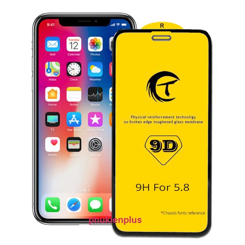 Kính cường lực iphone X - iphone Xs full màn 9D viền kính full keo