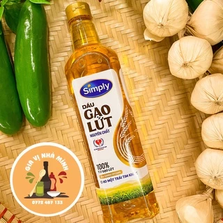 DẦU SIMPLY GẠO LỨT NGUYÊN CHẤT ĐÓNG CHAI- 1LÍT