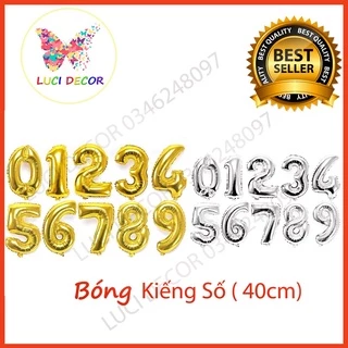 Bóng số sinh nhật Vàng, bạc 0-9 (40cm) - bóng trang trí sinh nhật, thôi nôi, sự kiện