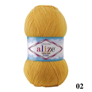 Len hè Cotton Gold Fine Baby nhập khẩu Alize Yarns, màu trơn mềm, len dành cho bé, đan móc áo, khăn