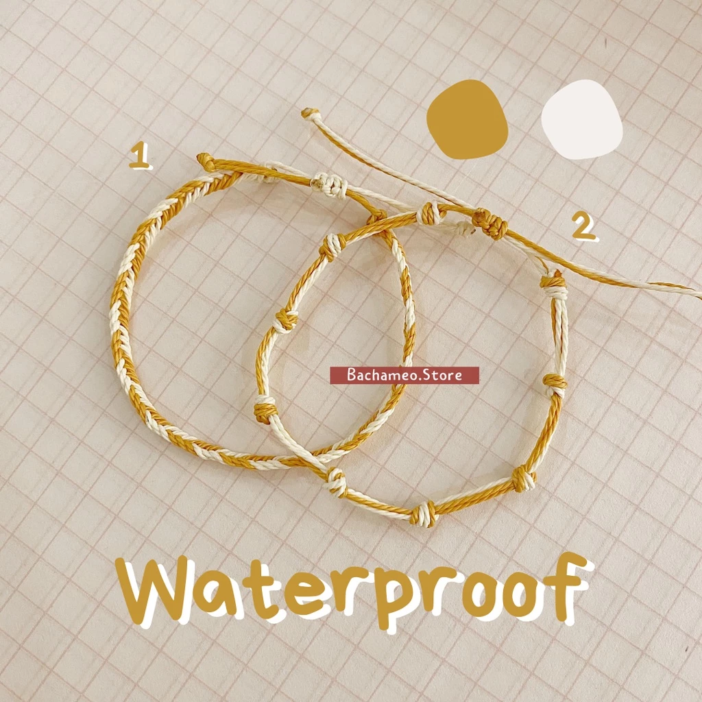 Set vòng tay waterproof - set đuôi sam - nút thắt (có size chân)