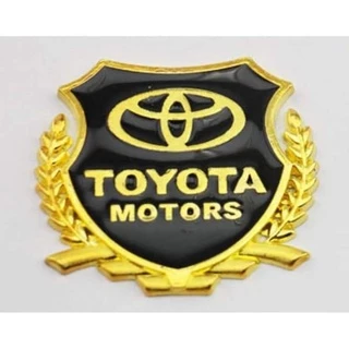 Bộ 2 logo bông lúa chất liệu hợp kim đồng hãng xe TOYOTA