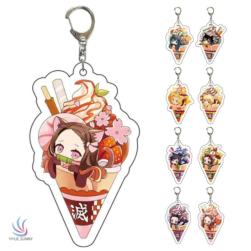 Anime Demon Slayer Kimetsu no Yaiba keychain Kamado Tanjirou Hashibira Inosuke Tomioka Giyuu cute fun