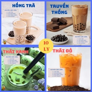 sét trà sữa/nguyên liệu làm trà sữa-HỒNG TRÀ-THÁI XANH-THÁI ĐỎ-TRUYỀN THỐNG (10 LY)