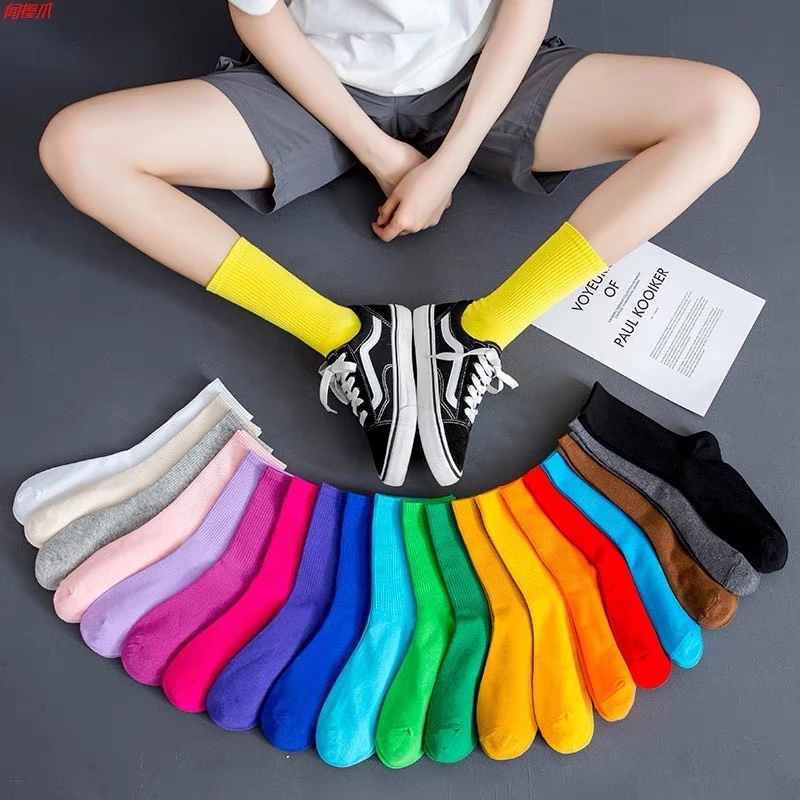 Tất Cổ Cao Nam Nữ Hàn Quốc Trơn basic, Vớ Cao Cổ Nữ Nam dày dặn hottrend Nhiều Màu TAT24