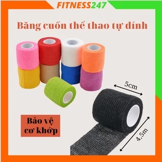 Băng keo thể thao đá bóng, băng vải tự dính cuốn cổ tay cổ chân cuốn ngón tay y tế chống chấn thương bảo vệ cơ khớp