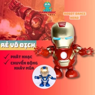 Đồ chơi robot Iron man, người sắt iron man bằng nhựa có đèn, có nhạc, nhảy mua vui nhộn, không kèm pin