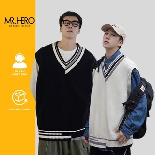 Áo len gile sweater không tay cổ tim mỏng nhẹ AL25 M.RO form rộng phong cách Hàn Quốc nhiều màu dễ phối Mrhero