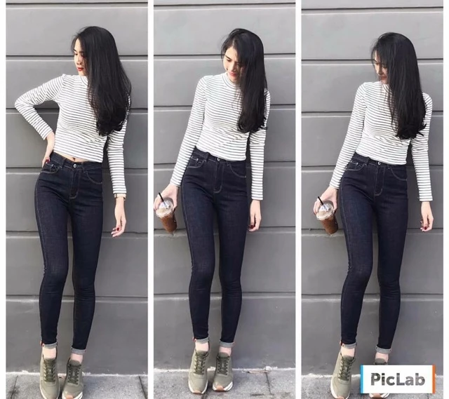 QUẦN JEAN MUỐI TIÊU CO DÃN MẠNH BIGSIZE LƯNG CAO 3710 Molijean