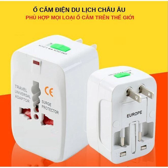 Ổ cắm điện đa năng du lịch Universal Travel Adapter nhiều đầu - Phích cắm điện
