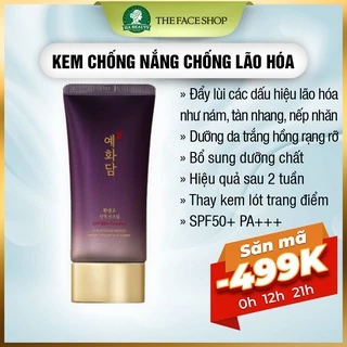 Kem chống nắng chống lão hóa The Face Shop dưỡng trắng da Yehwadam Hwansaenggo Serum Infused Sun Cream SPF50+PA+++ 50ml