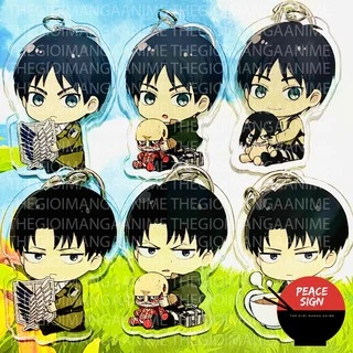 ( Mica trong acrylic ) Móc khóa xinh xắn ATTACK ON TITAN Đại Chiến Titan ver ÔM anime chibi xinh xắn độc đáo