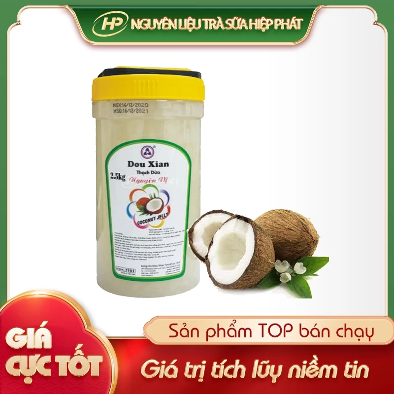 Thạch dừa nguyên vị DOUXIAN - [DAI THƠM] - 2.5Kg - SP010297 - Nguyên liệu pha chế trà sữa HIỆP PHÁT