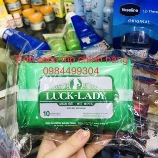 Khăn giấy ướt không mùi Luck – Lady (10 tờ/gói)-Combo 5 gói