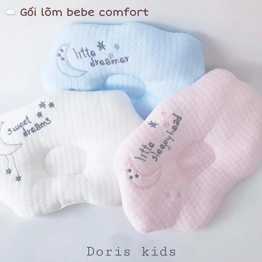 GỐI LÕM BÔNG BEBE COMFOR HÌNH ĐÁM MÂY CÓ 3 MÀU XANH HỒNG TRẮNG