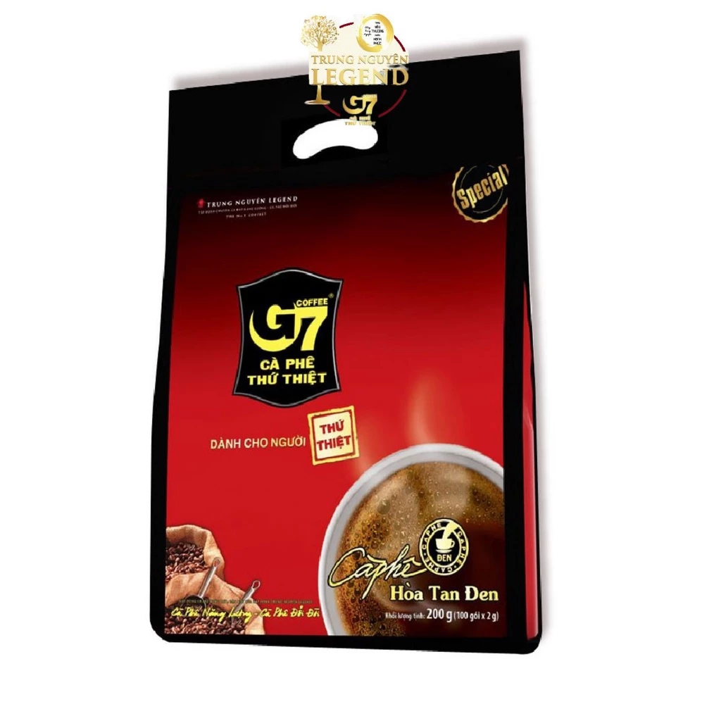 [ Trung Nguyên Legend ] Cà phê G7 hòa tan đen Trung Nguyên Legend Bịch 100 gói