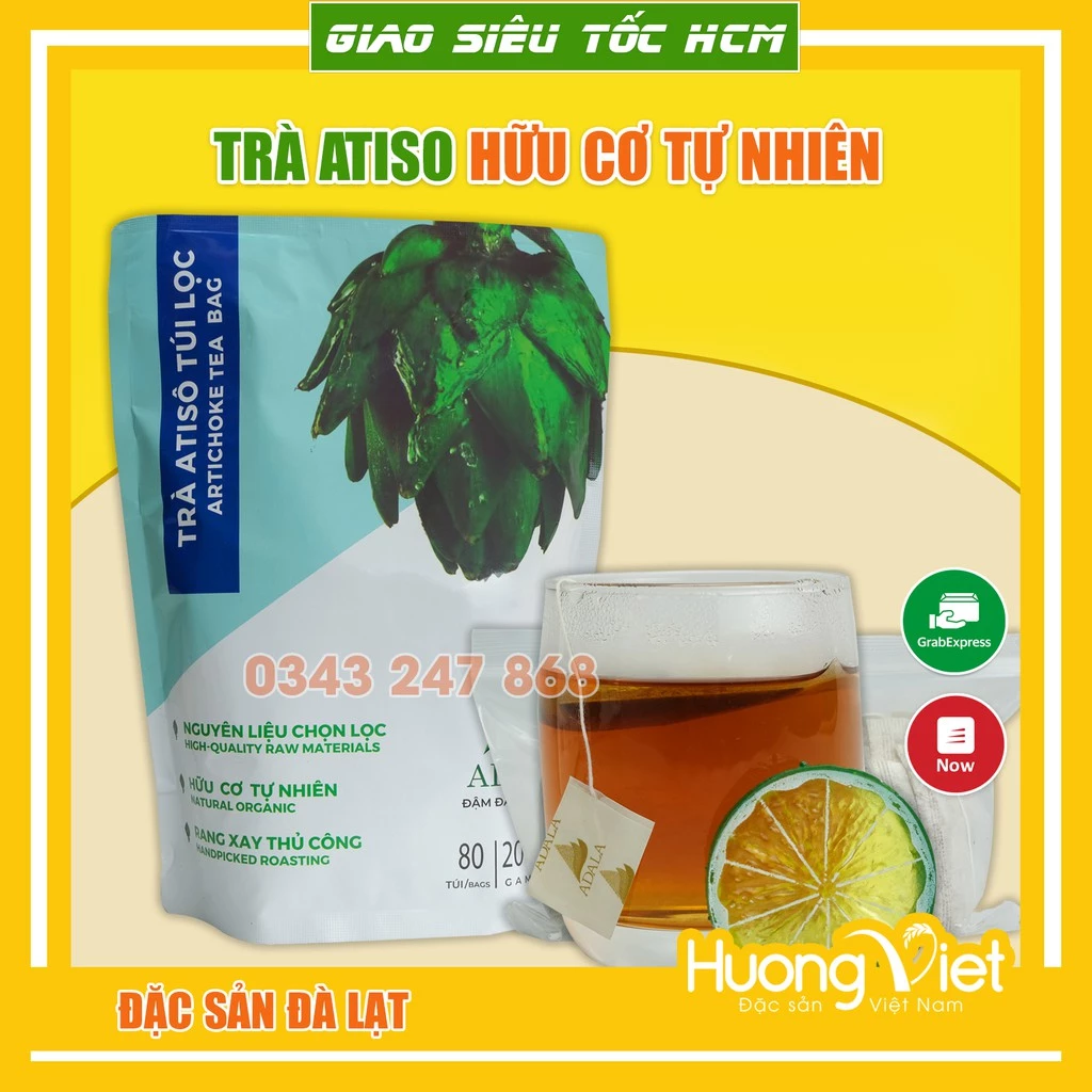 Trà Atiso túi lọc Đà Lạt nguyên chất 100% từ thiên nhiên 200g, trà atiso Đà Lạt thanh nhiệt, giảo độc, mát gan