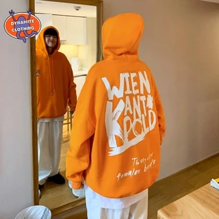 Áo hoodie dáng rộng in chữ đơn giản thời trang phong cách Hàn Quốc cho nam size M-3XL