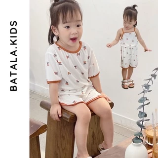 Set bộ quần áo BATALA KIDS chất liệu cotton thoáng mát, bộ sát nách và set tay lỡ cho bé gái từ 10-23kg