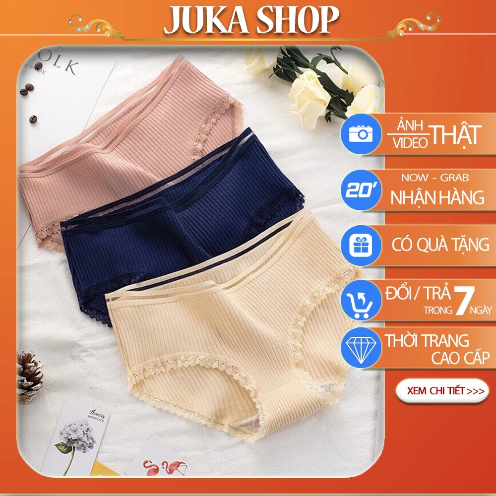 Quần lót nữ cotton cạp sọc kháng khuẩn thun lạnh dễ thương sexxy gợi cảm (8 màu)