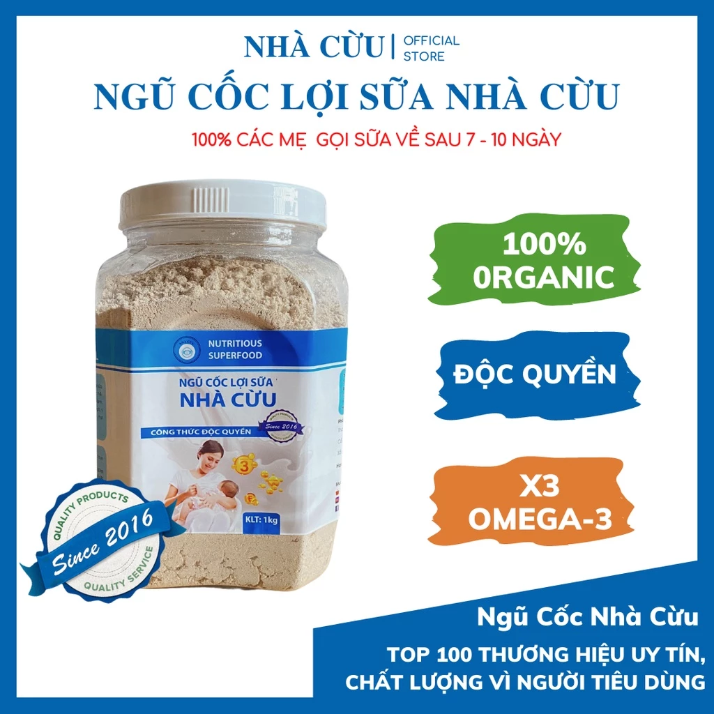 Ngũ cốc lợi sữa Nhà Cừu, bột ngũ cốc lợi sữa cao cấp dành cho mẹ sau sinh - 100% organic bổ sung gấp 3 lần OMEGA3