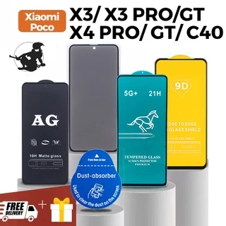 Kính cường lực Xiaomi Poco X3 NFC /Poco X3 Pro/X3 GT/X4 Pro/C40 Full màn hình màn trong suốt độ bền cao có tặng bộ dán [