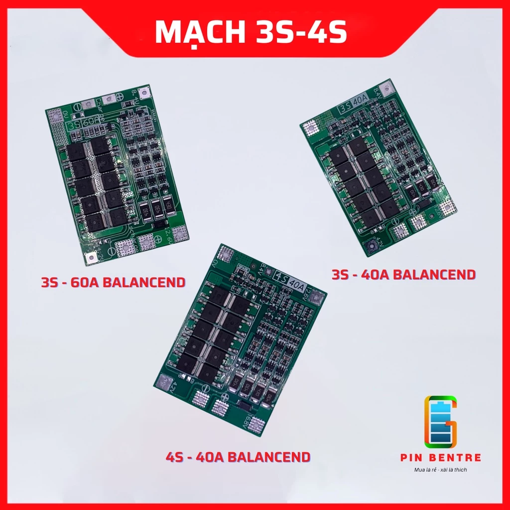 Mach 3s 4s 40A - 60A bảo vệ và cân bằng pin Lithium [PBT247]