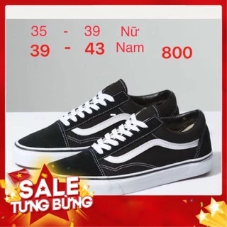 Giày Van Nam Nữ Đen, Đỏ Đủ Size Từ 35-43