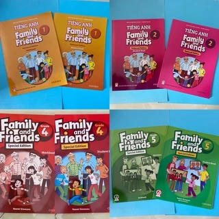 Kèm bìa bao và giấy nhãn Tiếng Anh Family And Friends Lớp 1, 2, 4, 5