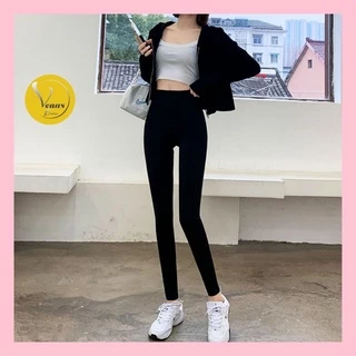 Quần legging nữ dài nâng mông cạp cao body leggin ôm bó co giãn vải dày mịn VENUS