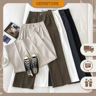 Quần Ống Rộng Nữ Culottes Ulzzang Cạp Cao Chất Liệu Vitex Cao Cấp Lên From Xinh