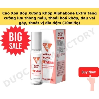 Dầu xoa bóp xương khớp Alphabone Extra tăng cường lưu thông máu, dầu lăn massage cổ vai gáy, thoát vị đĩa đệm (10ml/lọ)