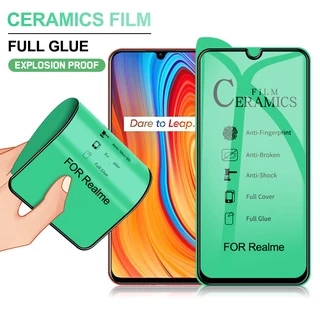 HD Kính Cường Lực Gốm Dẻo Full Màn Bảo Vệ Màn Hình cho Realme C2 C3 C11 C12 C15 Xt 3 5 6 7 Pro 5i 6i 7i