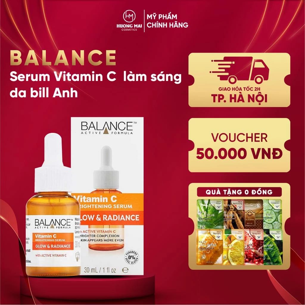 Ngày SX mới nhất Serum Vitamin C Balance làm sáng da bill Anh