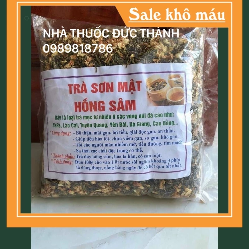 Trà Sơn mật Hồng sâm 1kg nhiều hoa nhài cỏ ngọt