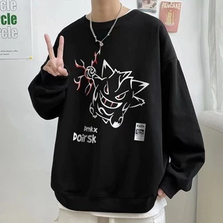 Áo Thun Nam Nữ Unisex Dài Tay, Áo Sweater Cổ Tròn Form Rộng 45kg-110kg Thời Trang Thu Đông Nhiều Màu - Lightning Beast in