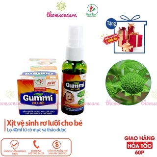 Xịt rơ lưỡi Gummi - từ Cỏ Mực vệ sinh răng miệng, loại bỏ tưa lưỡi cho bé - Chai 40ml