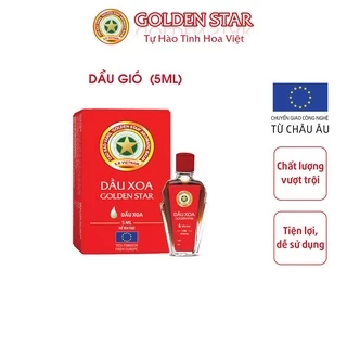 Dầu Xoa Golden Star Dầu Gió Giảm Cúm Nhức Đầu Sổ Mũi - Thương Hiệu Cao Sao Vàng Golden Star Tinh Hoa Việt (5ml)