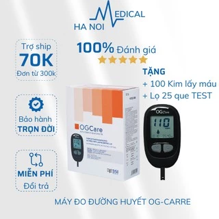 Máy đo đường huyết OG-Care KÈM 25 que thử - Máy thử tiểu đường chính hãng Ý BẢO HÀNH TRỌN ĐỜI - Nhập khẩu Italya