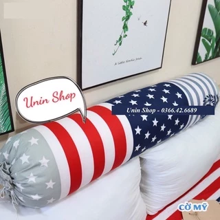 (Giá xưởng) Áo gối ôm, vỏ gối ôm loại to mẫu Cờ Mỹ bao gối dài poly cotton 30x100cm loại đẹp