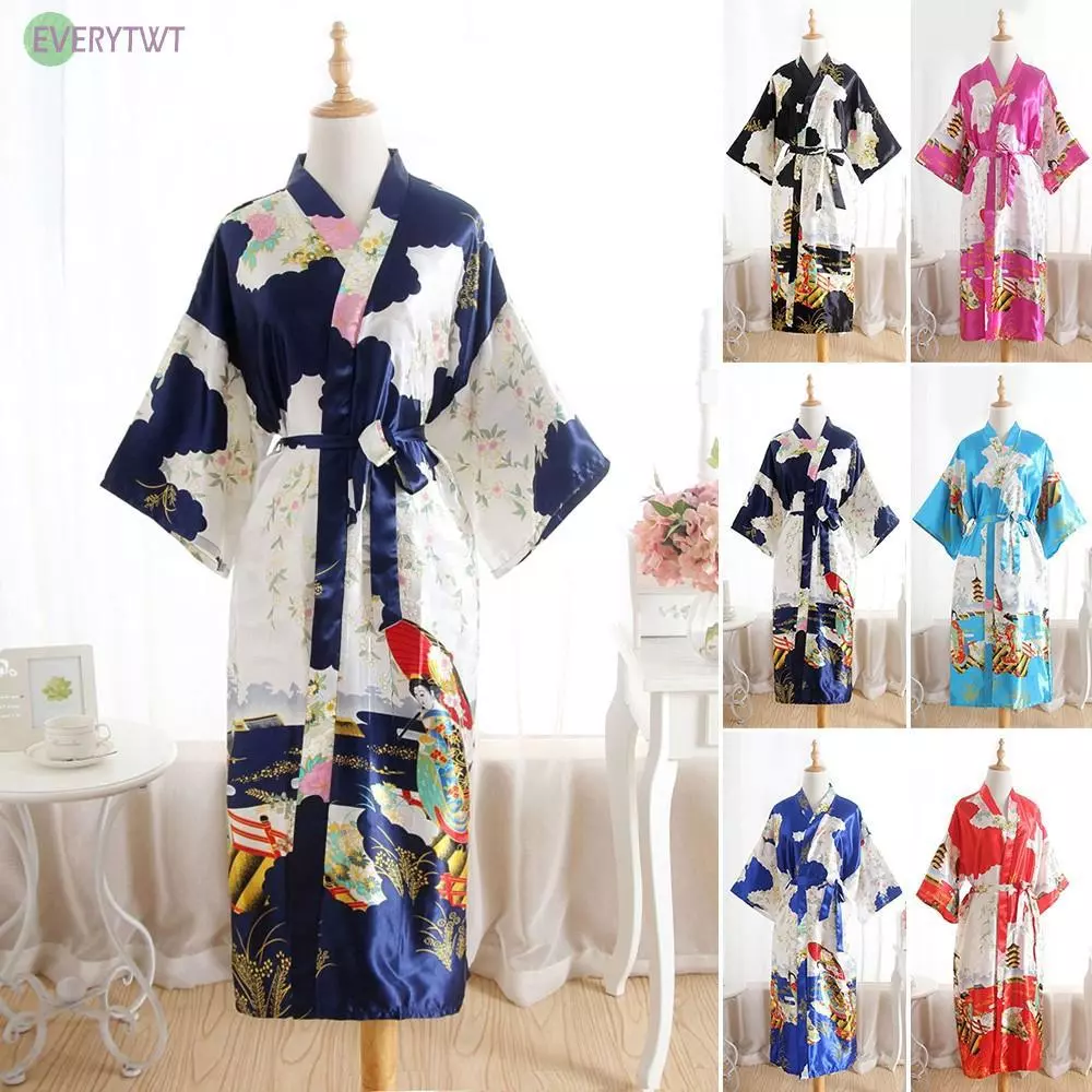 Áo choàng kiểu Kimono họa tiết hoa thời trang cho nữ