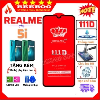 Kính Cường Lực Realme 5i - Cao Cấp - Full màn hình 111D - Độ cứng 10H - Độ trong suốt cực cao