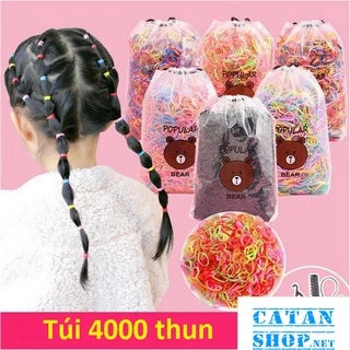 Set 4000 dây chun cột tóc cho bé , thun cột tóc nhiều màu + túi dây rút, phụ kiện tóc GD575-Thun4K