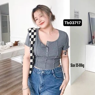 Áo croptop nữ tay ngắn bigsize 55-90kg kimfashion, Croptop bigsize phong cách Hàn Quốc ATN01