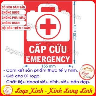 LOGO TEM STICKER BIỂN BÁO CẤP CỨU - EMERGENCY - TÌNH HUỐNG KHẨN CẤP