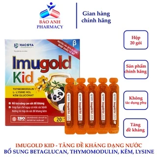 Tăng đề kháng cho bé – IMUGOLD KID Betagulcan nhập khẩu từ Mỹ, nâng cao đề kháng cho trẻ, giảm ốm vặt – Hộp 20 ống