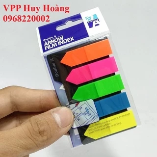 Giấy note nhựa 5 màu mũi tên Double A